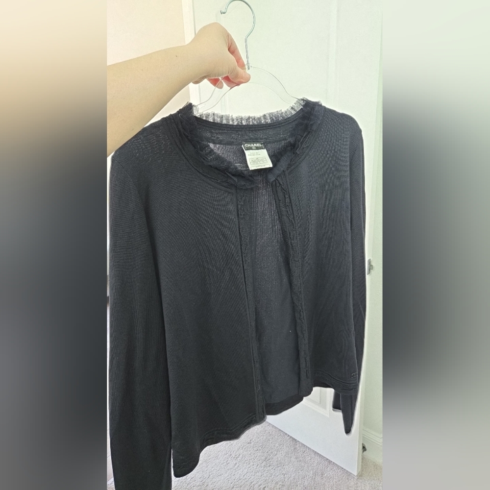 CHANEL Navy Knit Cardigan